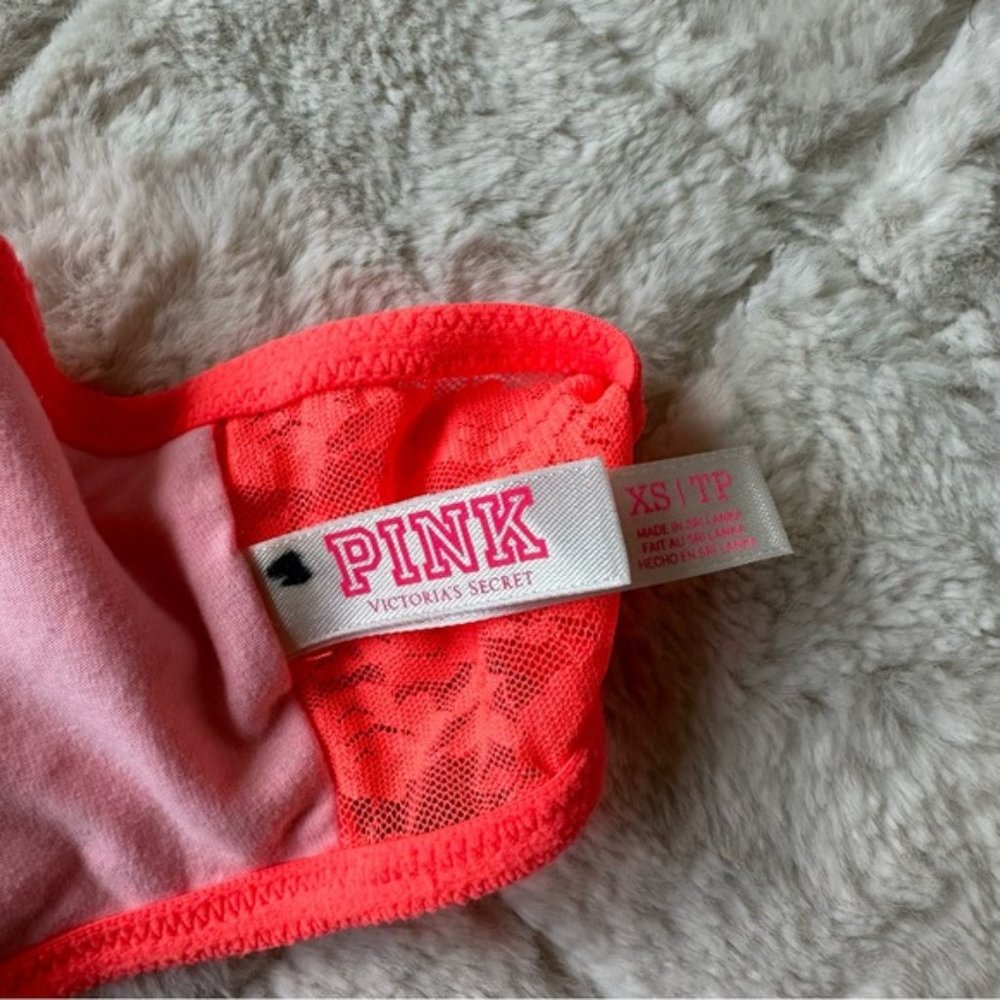 Victoria Secret PINK | Coral Lined Lace Bralette / Bandeau | Size Extra Small - Picture 11 of 15